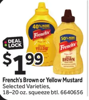 Stop&Shop French's Brown or Yellow Mustard offer