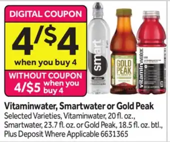 Stop&Shop Vitaminwater, Smartwater or Gold Peak offer