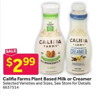 Stop&Shop Califia Farms Plant Based Milk or Creamer offer