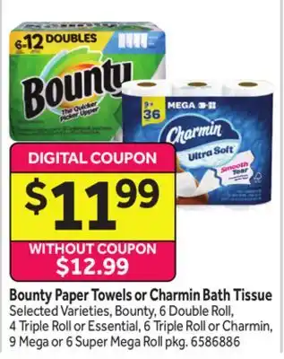 Stop&Shop Bounty Paper Towels or Charmin Bath Tissue offer