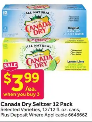 Stop&Shop Canada Dry Seltzer 12 Pack offer