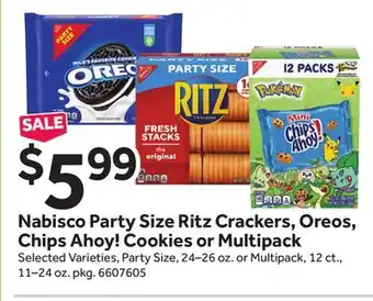 Stop&Shop Nabisco Party Size Ritz Crackers, Oreos, Chips Ahoy! Cookies or Multipack offer