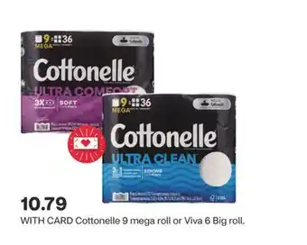CVS Cottonelle 9 mega roll or Viva 6 Big roll offer