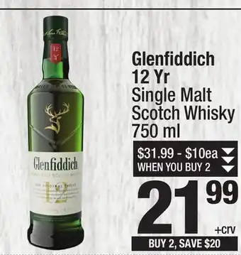 Super King Markets Glenfi ddich 12 Yr Single Malt Scotch Whisky offer