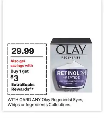 CVS ANY Olay Regenerist Eyes, Whips or Ingredients Collections offer