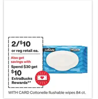 CVS Cottonelle flushable wipes 84 ct offer