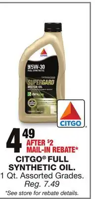 Blain's Farm & Fleet CITGO FULL SYNTHETIC OIL offer