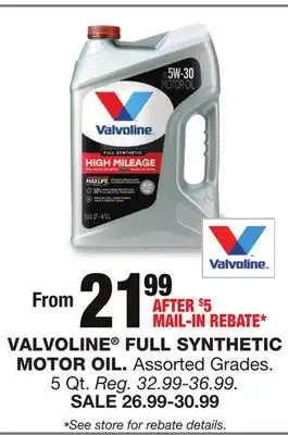 Blain's Farm & Fleet VALVOLINE FULL SYNTHETIC MOTOR OIL offer