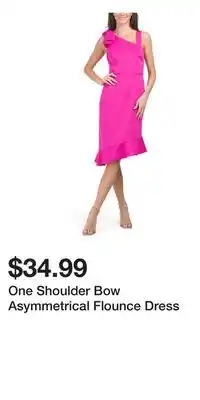 TJ Maxx One Shoulder Bow Asymmetrical Flounce Dress offer