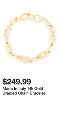 TJ Maxx Made In Italy 14k Gold Braided Chain Bracelet offer