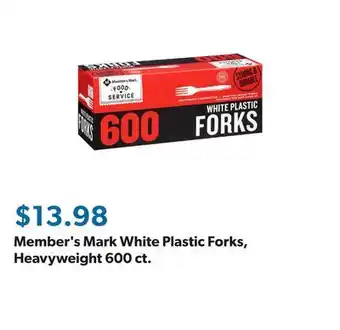 Sam's Club Member's Mark White Plastic Forks, Heavyweight 600 ct offer