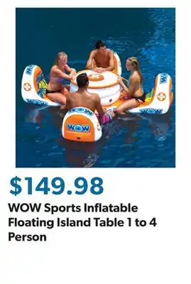 Sam's Club WOW Sports Inflatable Floating Island Table 1 to 4 Person offer