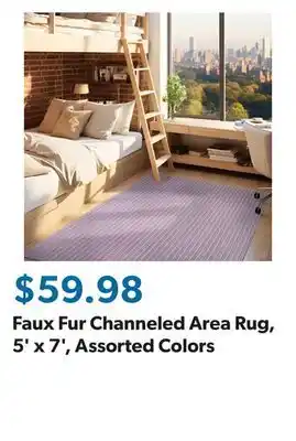 Sam's Club Faux Fur Channeled Area Rug, 5' x 7', Assorted Colors offer
