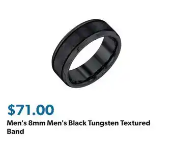 Sam's Club Men's 8mm Men's Black Tungsten Textured Band offer