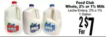 Rancho Markets Food Club Whole, 2% or 1% Milk offer