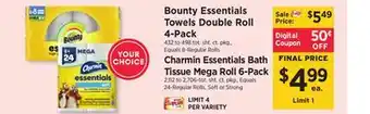 ShopRite Essentials Towels Double Roll 4-Pack offer