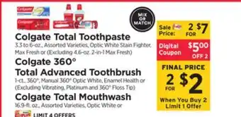 ShopRite Total Toothpaste offer