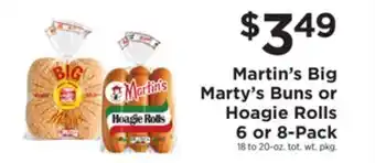 ShopRite Big Marty's Buns or Hoagie Rolls 6 or 8-Pack offer