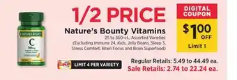 ShopRite Bounty Vitamins offer