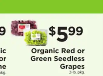 ShopRite Organic Red or Green Seedless Grapes offer