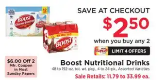 ShopRite Nutritional Drinks offer