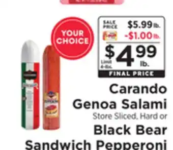 ShopRite Genoa Salami offer