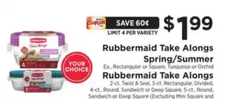 ShopRite Rubbermaid Take Alongs Spring/Summer,Rubbermaid Take Alongs offer
