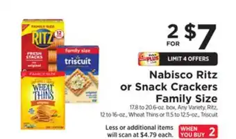 ShopRite Ritz or Snack Crackers Family Size offer