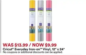 Michaels Cricut Everyday Iron-on Vinyl, 12 x 24 offer