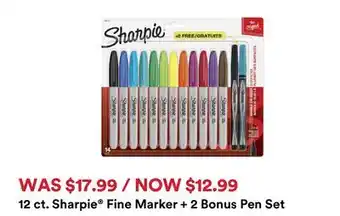 Michaels 12 ct. Sharpie Fine Marker + 2 Bonus pen Set offer