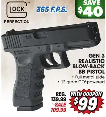 Big 5 Umarex Glock 17 Gen 3 Realistic Blow-Back BB Pistol offer