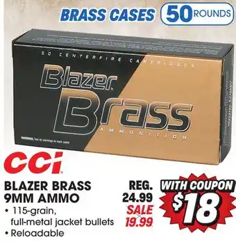 Big 5 CCI Blazer Brass 9mm Ammunition offer