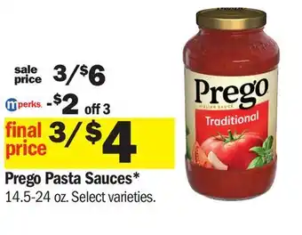 Meijer Prego Pasta Sauces offer