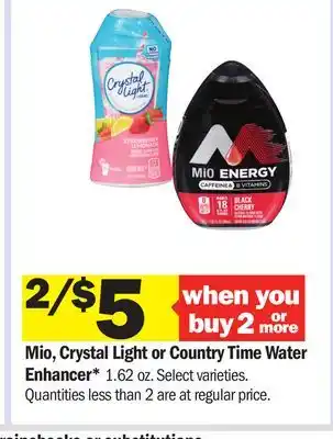 Meijer Mio, Crystal Light or Country Time Water Enhancer offer