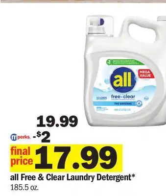 Meijer all Free & Clear Laundry Detergent offer
