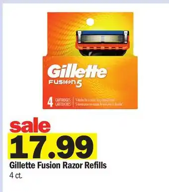 Meijer Gillette Fusion Razor Refills offer