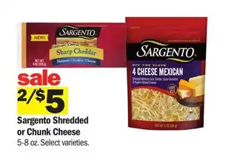 Meijer Sargento Shredded or Chunk Cheese offer