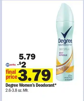 Meijer Degree Women's Deodorant offer