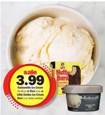 Meijer Hudsonville Ice Cream 16-48 oz. or Bars 3 oz. or Little Debbie Ice Cream Bars 3 oz offer