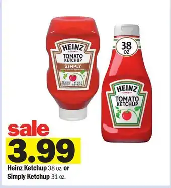 Meijer Heinz Ketchup 38 oz. or Simply Ketchup 31 oz offer