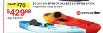 Dunham's Sports PERCEPTION SOUND 9.5 SIT-IN OR ACCESS 9.5 SIT-ON KAYAK offer