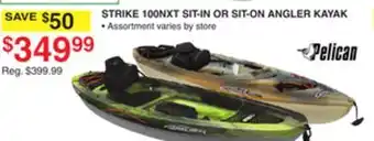 Dunham's Sports PELICAN STRIKE SIT-IN OR SIT-ON ANGLER KAYAK offer