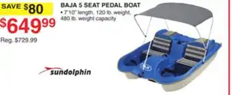 Dunham's Sports SUNDOLPHIN BAJA 5 SEAT PEDAL BOAT offer