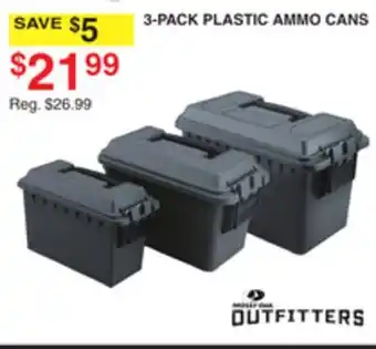 Dunham's Sports 3-PACK PLASTIC AMMO CANS offer
