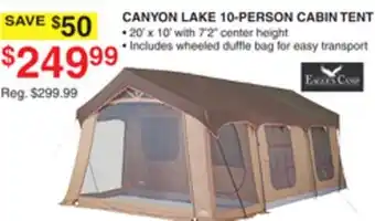 Dunham's Sports CANYON LAKE 10-PERSON CABIN TENT offer