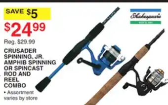 Dunham's Sports CRUSADER SPINNING, JR. AMPHIB SPINNING OR SPINCAST ROD AND REEL COMBO offer