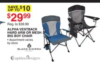 Dunham's Sports ALPHA VENTBACK HARD ARM OR MESH BIG BOY CHAIR offer