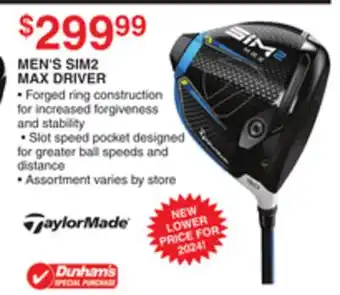 Dunham's Sports MEN'S SIM2 MAX DRIVER offer