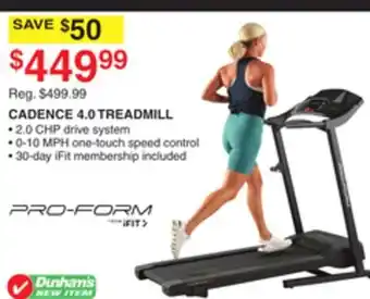 Dunham's Sports CADENCE 4.0 TREADMILL offer