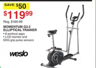 Dunham's Sports WESLO MOMENTUM G3.2 ELLIPTICAL TRAINER offer